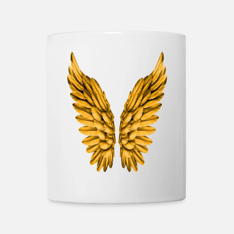 Ailes angéliques or Aile d’or Ange Aile ange - Mug blanc - blanc