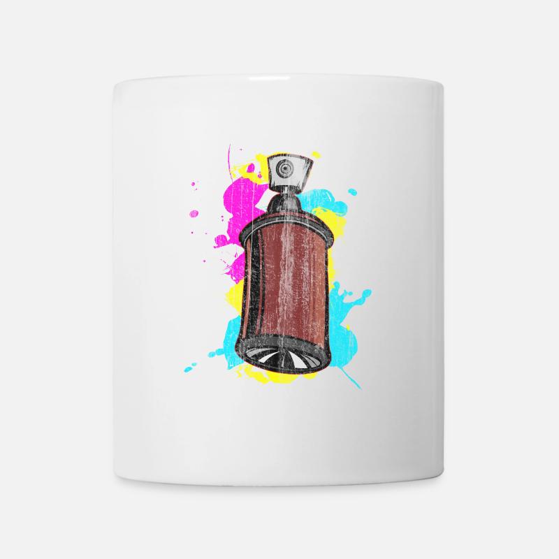 Bombe aérosol graffiti avec peintures en aérosol - Mug blanc - blanc