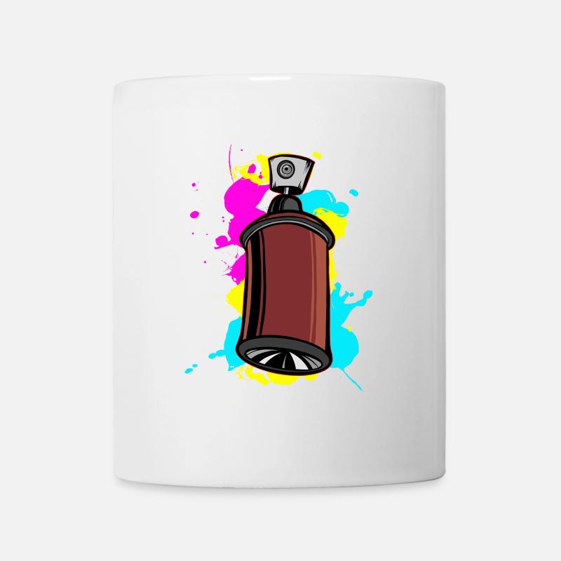 Bunter Schalfspray mit Graffiti-Design - Tasse - Weiß