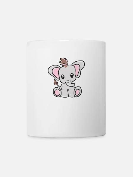 éléphant - Mug blanc - blanc