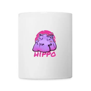 Hippopotame mignon avec nœud rose - Mug blanc - blanc - Devant