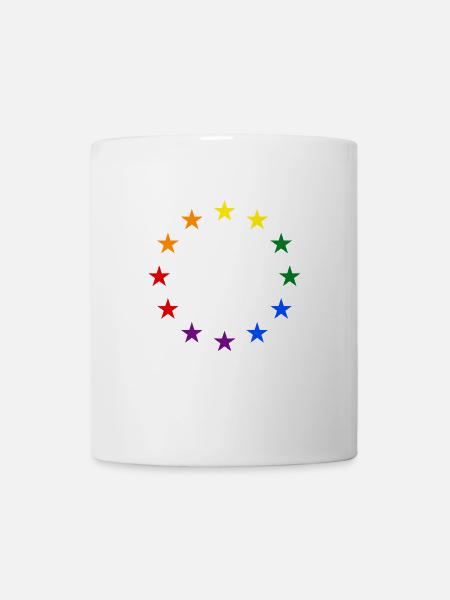 EU Sterne in Regenbogenfarben Europa - Tasse - Weiß