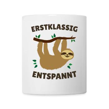Erstklassig Entspannt Schulanfang - Tasse - Weiß - Vorne
