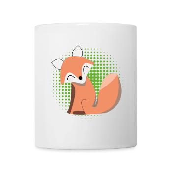 Smiling fox in halftone - Mug - white - Front
