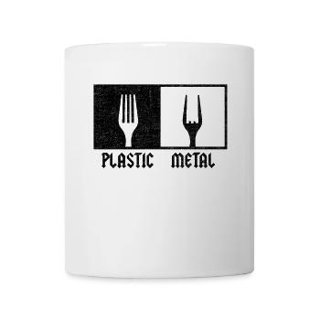 Plastic Metal Music Pommesgabel Festival Rock Fans - Mug - white - Front