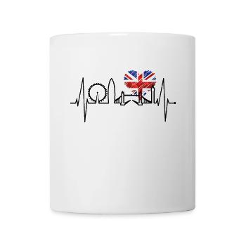 London Heartbeat Skyline England Heart Union Jack - Mug - white - Front