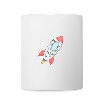 Kunterbunte Rakete im Orbit - Tasse - Weiß - Vorne