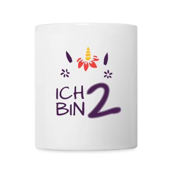 ich bin 2 - Einhorn - Geburtstag - Mädchen - Tasse - Weiß - Vorne