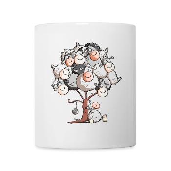 Wolliges Schafbäumchen - Tasse - Weiß - Vorne