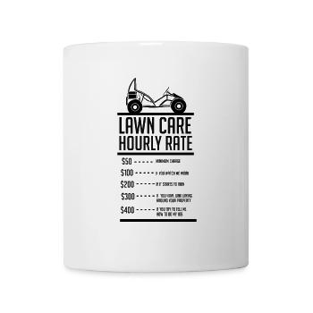 Garden lawn mowing mower hourly wage - Mug - white - Front