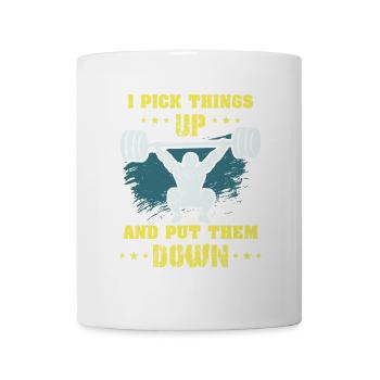 Gewichtheben - Tasse - Weiß - Vorne