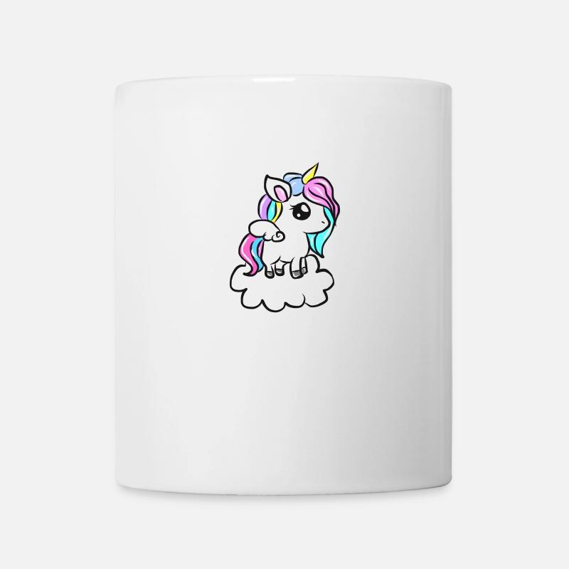 Regenbogenunicorn auf Wolke - Tasse - Weiß