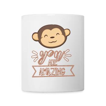 Affe - Tasse - Weiß - Vorne