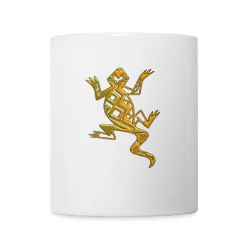 Gecko, lizard, tribal art africa australia gold - Mug - white - Front