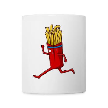 Laufende Tüte Pommes - Tasse - Weiß - Vorne