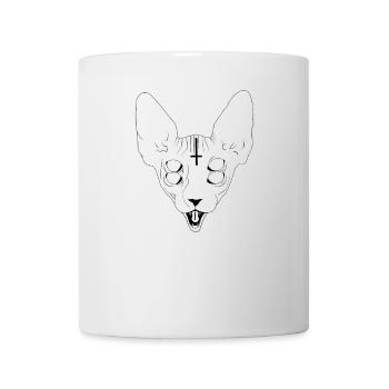 Teufels Sphinx Katze - Black Metal Death Metal - Tasse - Weiß - Vorne