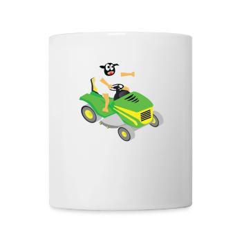 Lustiges Schaf T-Shirt Schaf Rasenmäher MÄH - Tasse - Weiß - Vorne