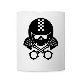 schädel helm kolben - Tasse - Weiß - Vorne