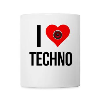 I Love Techno – Herzschlag mit Bass - Tasse - Weiß - Vorne