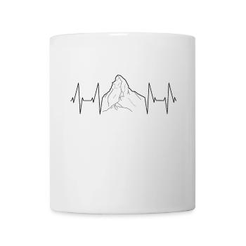 BERG Design mit EKG-Linie - T-Shirt für Abenteurer - Tasse - Weiß - Vorne
