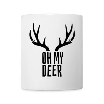Oh My Deer Geweih Wortspiel Hirsch Humor - Tasse - Weiß - Vorne