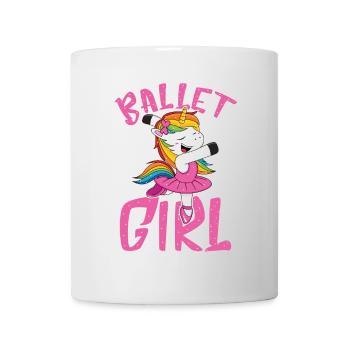 Ballet Einhorn im Glitzerlook - Tasse - Weiß - Vorne