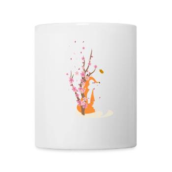 Sweet cherry blossom fox motif - Mug - white - Front