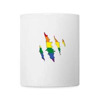 Regenbogen Kralle Kratzspur  - Tasse - Weiß - Vorne