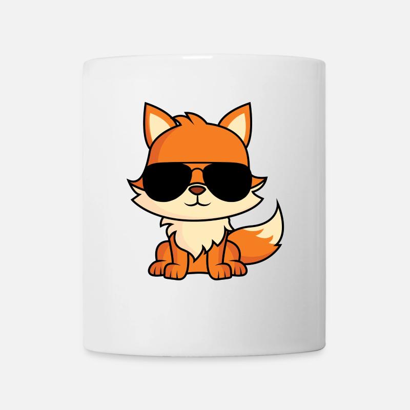 Fuchs mit Pilotenbrille - Tasse - Weiß
