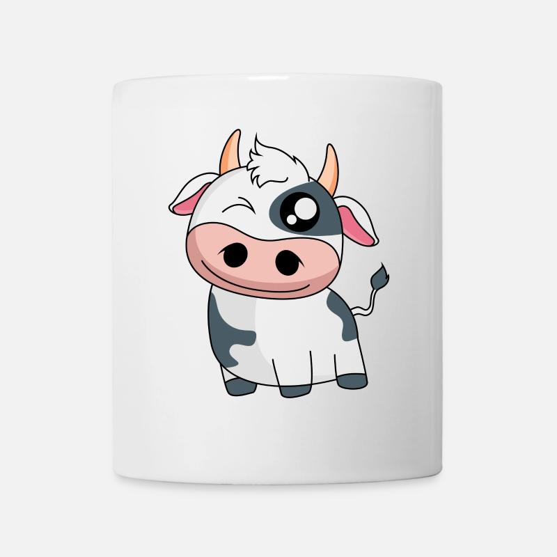 Lächelnde Süße Milchkuh - Tasse - Weiß