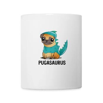 Mops-Dinosaurier-Kostüm Kawaii Cartoon - Tasse - Weiß - Vorne