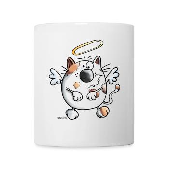 Schutzengel Katze Engel Cartoon  - Tasse - Weiß - Vorne