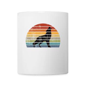 Cadeau rétro de Wolf Silhouette Vintage Animal Protection - Mug blanc - blanc - Devant