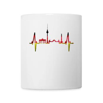 Berlin Heartbeat Berlin Skyline Gift Fan - Mug blanc - blanc - Devant