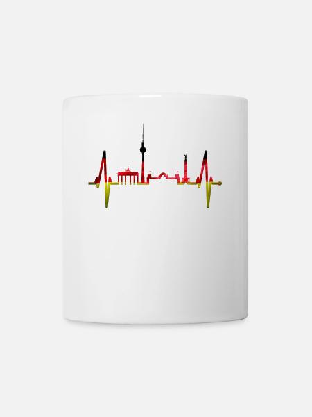 Berlin Heartbeat Berlin Skyline Gift Fan - Mug blanc - blanc