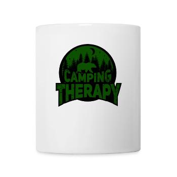 Camper Camping Wald Nacht Therapie Geschenk - Tasse - Weiß - Vorne