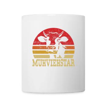 Kuh Muhviehstar Milchbauer Lustig Spruch Geschenk - Tasse - Weiß - Vorne
