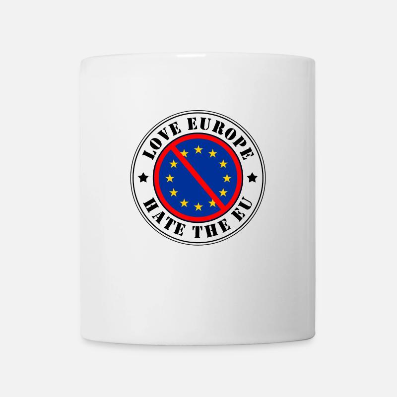Anti EU - Love Europe Hate EU Stamp Brexit Dexit - Mug blanc - blanc