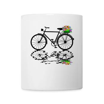 fahrrad blumen radfahrer - Tasse - Weiß - Vorne