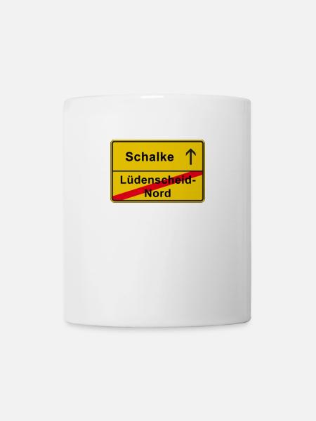 Schalke Gelsenkirchen Ortsschild Lüdenscheid-Nord - Tasse - Weiß