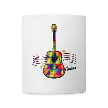Bunte Geometrie-Gitarre - Tasse - Weiß - Vorne