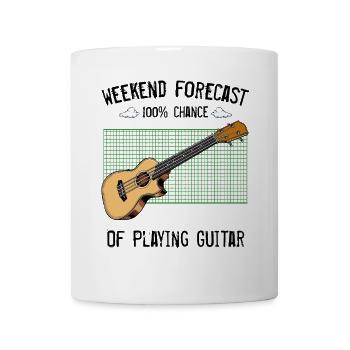 Guitar on green grid - Mug - white - Front