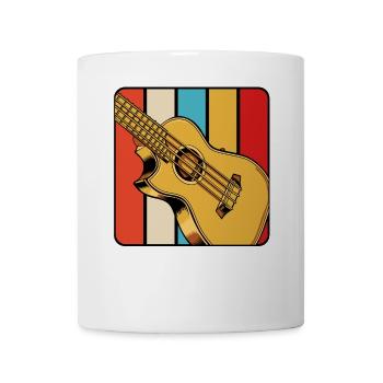 Retro Gitarren-Design mit Farbstreifen - Tasse - Weiß - Vorne