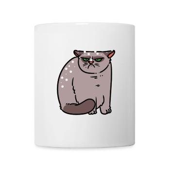 Grimmige Katze in Schnee Winter kalt Xmas Kind - Tasse - Weiß - Vorne