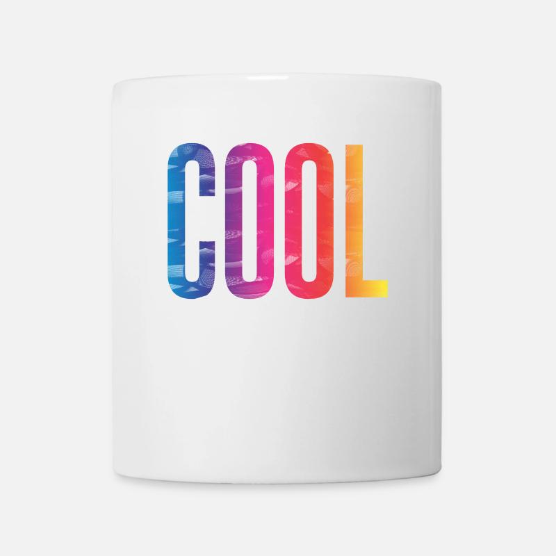 COOL Farbverlauf Holztext - Tasse - Weiß