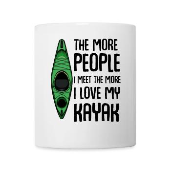 Kayak vert vu d’en haut - Mug blanc - blanc - Devant