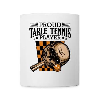 Schädel-Tennis-Design im Schwarz - Tasse - Weiß - Vorne