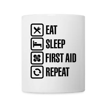 Eat Sleep First Aid Repeat - Mug - white - Front