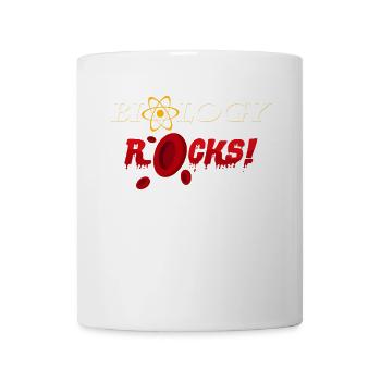 Biologie Rocks: Atomlogo & roter Wortfluss - Tasse - Weiß - Vorne