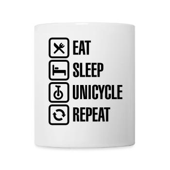 Eat sleep unicycle repeat unicycling circus clown - Mug - white - Front